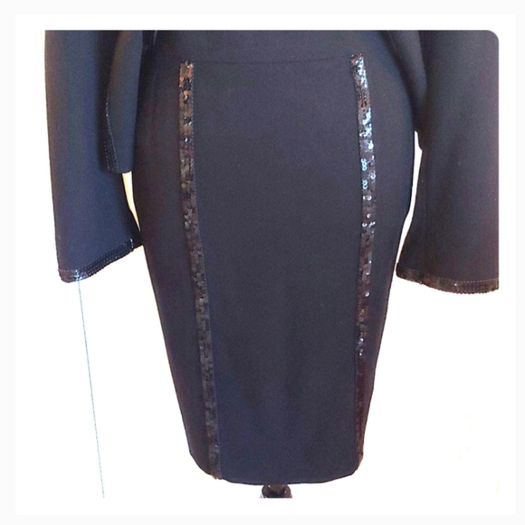 LOUIS FERAUD/ ESCADA 38 8 COUTURE WOOL SEQUINS TAILORED SHORT SKIRT SUIT - Picture 7 of 16